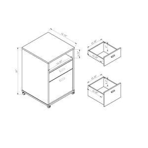 English Elm Home office desk with modesty panel and mobile locking file cabinet, two drawers, cubby, modern finish B107P283305