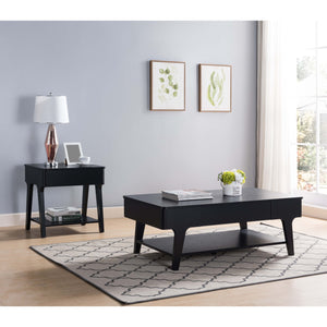 English Elm Black Lift-Top End Table with Hidden Storage and Open Shelf for Sofa Convenience and Everyday Use B107131010
