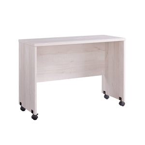 English Elm Mid- Century Mobile Desk White Oak with Smooth Casters, Spacious Surface, Durable Mid-Century Modern Design B107131001