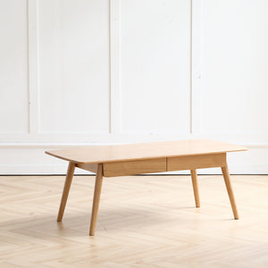 English Elm Center Table - Solid Oak Coffee & Study Desk With Storage Drawers, Easy Assembly & Durable Design W1283P290005