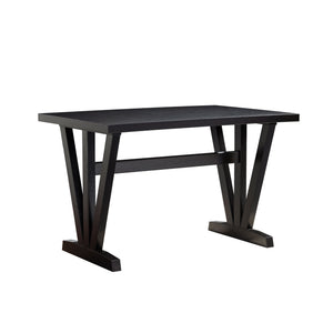 English Elm Dark Espresso 4‑Seat Dining Table with Pre‑Assembled Frame, Spacer Bar Stability, Melamine Top B107P355218