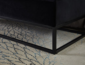 English Elm 58.6" Bed Bench Sturdy Metal Base with Velvet Upholstery, Hidden Storage, 500lb Capacity Elegance Black W1097119560