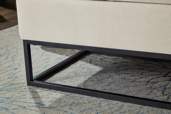 English Elm 58.6" Bed Bench Sturdy Metal Base with Velvet Upholstery, Hidden Storage, 500lb Capacity Elegance Beige W1097119558