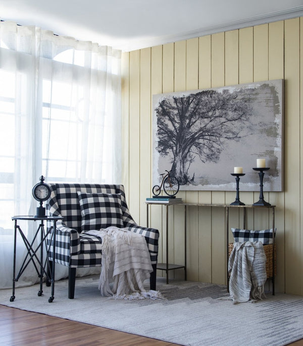 English Elm 59" Oversized Botanical Canvas Print Charcoal Arboreal Art for Living Room Walls W2078130253