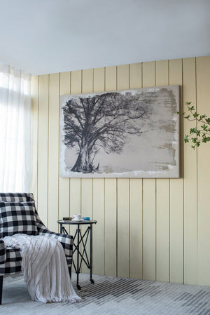English Elm 59" Oversized Botanical Canvas Print Charcoal Arboreal Art for Living Room Walls W2078130253