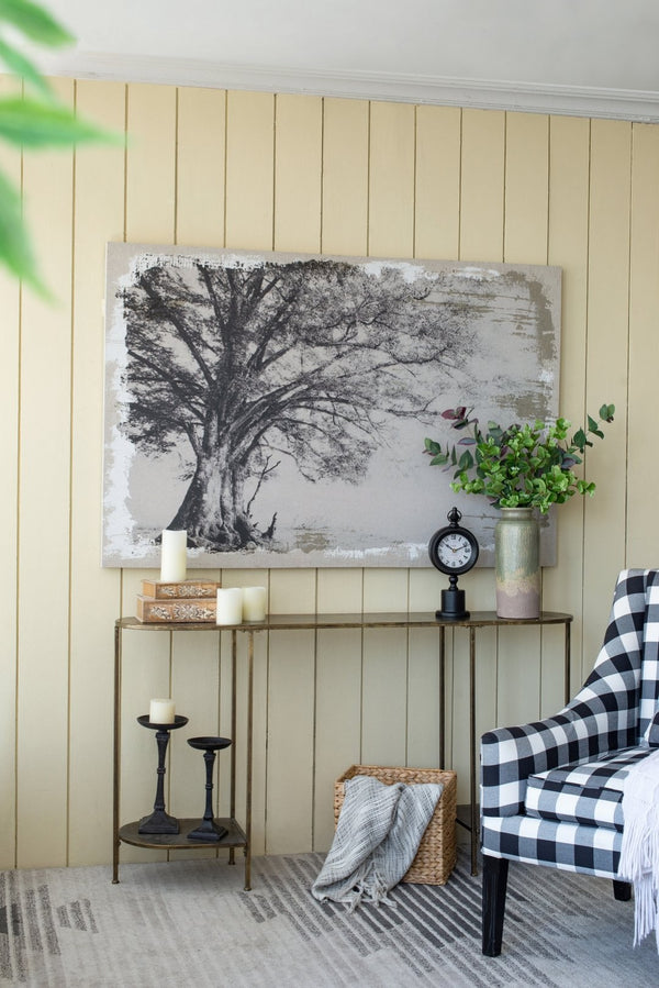 English Elm 59" Oversized Botanical Canvas Print Charcoal Arboreal Art for Living Room Walls W2078130253