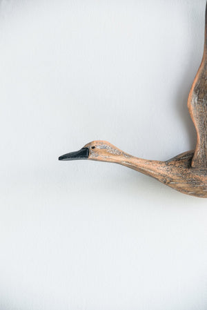 English Elm Set of 3 Sculpted Geese Wall Art Pinewood Birds Rustic Farmhouse Flying Decor W2078130257