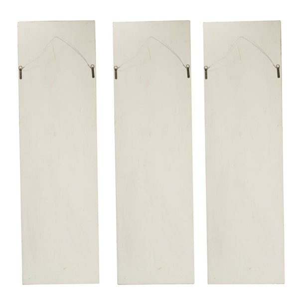English Elm Set of 3 Boiserie Inspired Magnesia Relief Panels Weathered White Sculptural Wall Decor W2078130260