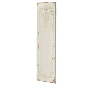 English Elm Set of 3 Boiserie Inspired Magnesia Relief Panels Weathered White Sculptural Wall Decor W2078130260