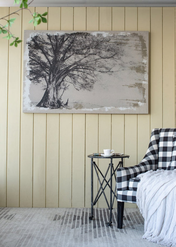 English Elm 59" Oversized Botanical Canvas Print Charcoal Arboreal Art for Living Room Walls W2078130253