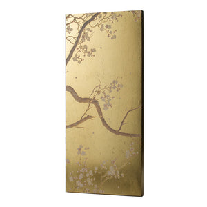 English Elm Set of 2 Cherry Blossom Vertical Wall Panels Pink Gold Botanical Living Room Art W2078130261
