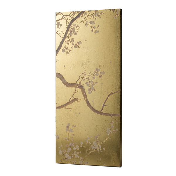 English Elm Set of 2 Cherry Blossom Vertical Wall Panels Pink Gold Botanical Living Room Art W2078130261