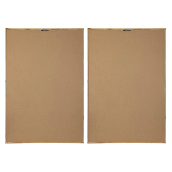 English Elm 26.5" Rectangular Tassel Diptych Wall Art Set Fir Frame Abstract Minimalist Panels W2078130302