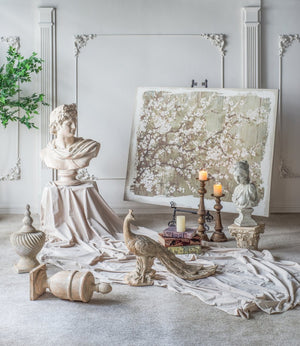 English Elm 48" Oversized Magnolia Botanical Canvas Print Moody Charcoal Gallery Wall Art W2078130278