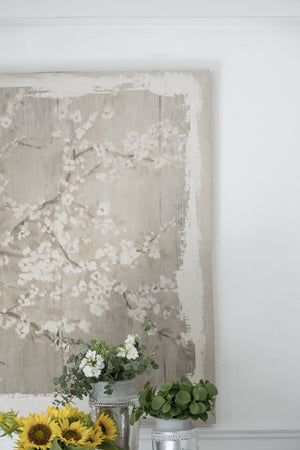 English Elm 48" Oversized Magnolia Botanical Canvas Print Moody Charcoal Gallery Wall Art W2078130278