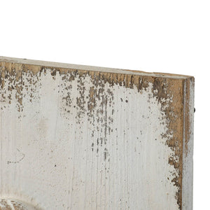 English Elm Set of 2 Hand Carved Feather Wing Wood Wall Panels Whitewash Farmhouse Decor W2078130291
