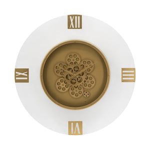 English Elm 23.5" Oversized Acrylic Wall Clock with Silent Moving Gears and Gold Roman Numerals W2078130296