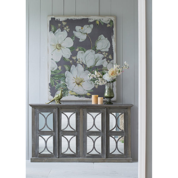 English Elm 48" Oversized Magnolia Botanical Canvas Print Moody Charcoal Gallery Wall Art W2078130285