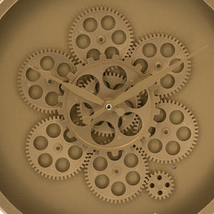 English Elm 23.5" Oversized Acrylic Wall Clock with Silent Moving Gears and Gold Roman Numerals W2078130296