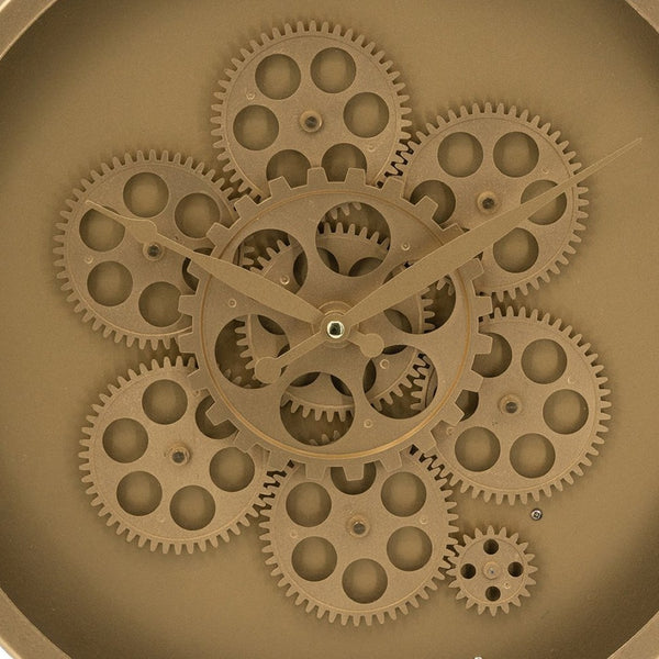 English Elm 23.5" Oversized Acrylic Wall Clock with Silent Moving Gears and Gold Roman Numerals W2078130296