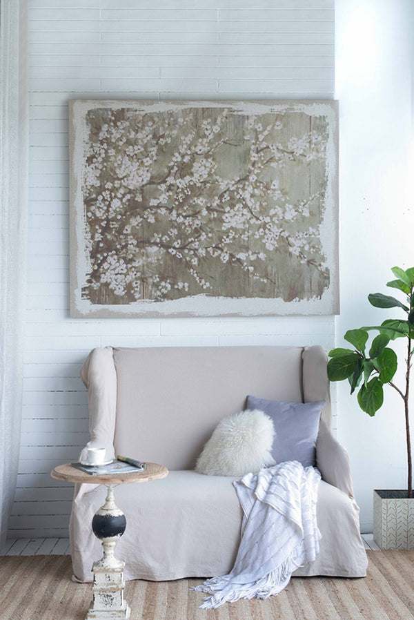 English Elm 48" Oversized Magnolia Botanical Canvas Print Moody Charcoal Gallery Wall Art W2078130278