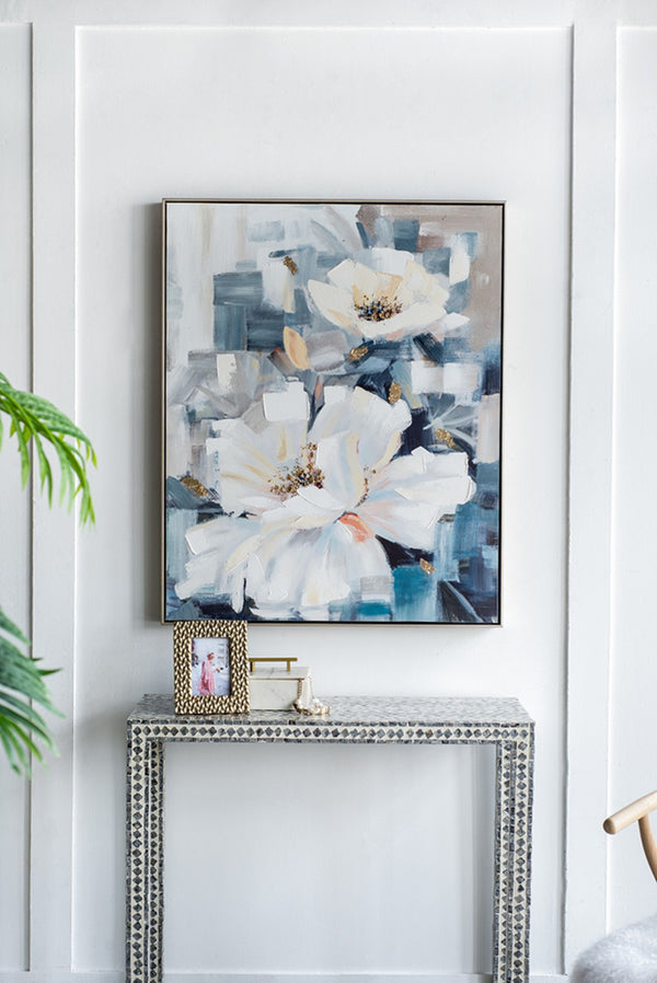 English Elm 32.5" Framed Floral Oil Canvas Hand Painted Large Wall Art for Any Room W2078130295
