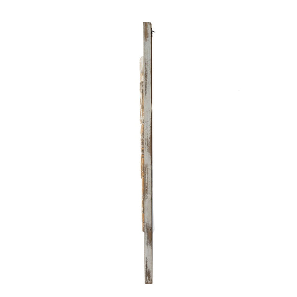English Elm Set of 2 Hand Carved Feather Wing Wood Wall Panels Whitewash Farmhouse Decor W2078130291