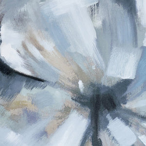 English Elm 39.5" Square Abstract Floral Oil Painting Gold Framed Canvas Wall Art for Living Room Blue+Grey W2078130297