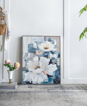 English Elm 32.5" Framed Floral Oil Canvas Hand Painted Large Wall Art for Any Room W2078130295