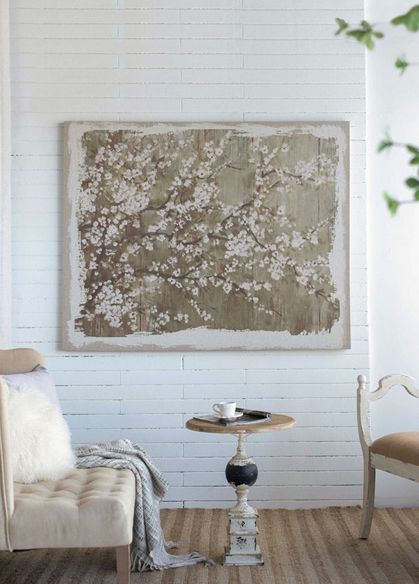 English Elm 48" Oversized Magnolia Botanical Canvas Print Moody Charcoal Gallery Wall Art W2078130278