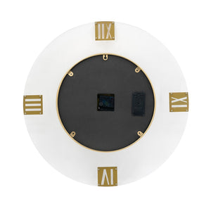 English Elm 23.5" Oversized Acrylic Wall Clock with Silent Moving Gears and Gold Roman Numerals W2078130296