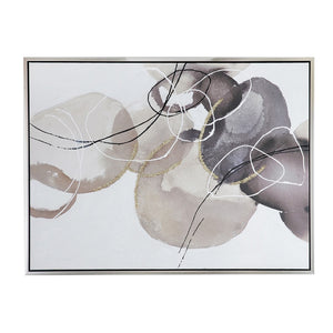 English Elm 47" Hand Painted Abstract Canvas Wall Art Gray Silver Brown Watercolor Texture Gallery Wrap W2078130307