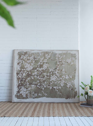 English Elm 48" Oversized Magnolia Botanical Canvas Print Moody Charcoal Gallery Wall Art W2078130278