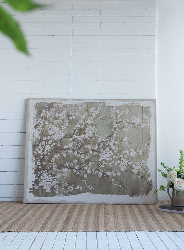 English Elm 48" Oversized Magnolia Botanical Canvas Print Moody Charcoal Gallery Wall Art W2078130278