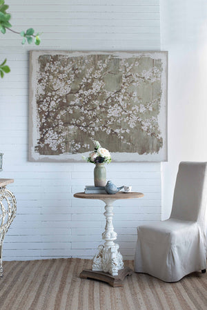 English Elm 48" Oversized Magnolia Botanical Canvas Print Moody Charcoal Gallery Wall Art W2078130278