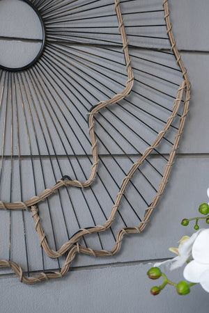 English Elm Set of 3 Golden Metal Floral Sculptures with Mirrored Centers for Entryway Walls W2078130330