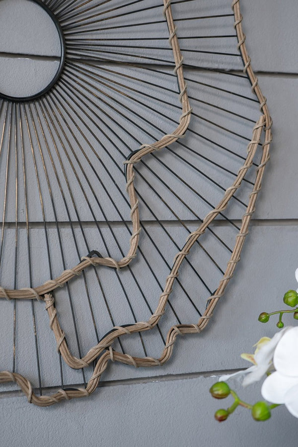 English Elm Set of 3 Golden Metal Floral Sculptures with Mirrored Centers for Entryway Walls W2078130330