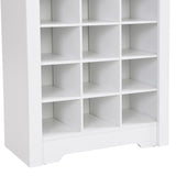 English Elm Stylish Design 30 Shoe Cubby Console, Contemporary Shoe Cabinet With Multiple Storage Capacity, Free Standing Tall Cabinet With Versatile Use For Hallway, Bedroom, White