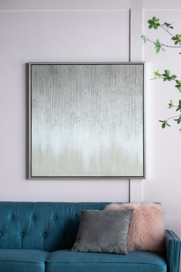 English Elm 39.5" Square Abstract Floral Oil Painting Gold Framed Canvas Wall Art for Living Room W2078130322