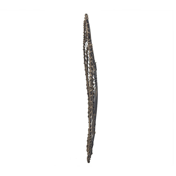 English Elm Set of 3 Golden Metal Floral Sculptures with Mirrored Centers for Entryway Walls W2078130330