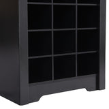 English Elm Stylish Design 30 Shoe Cubby Console, Contemporary Shoe Cabinet With Multiple Storage Capacity, Free Standing Tall Cabinet With Versatile Use For Hallway, Bedroom, Black