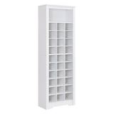 English Elm Stylish Design 30 Shoe Cubby Console, Contemporary Shoe Cabinet With Multiple Storage Capacity, Free Standing Tall Cabinet With Versatile Use For Hallway, Bedroom, White