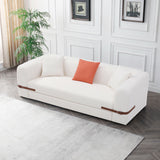 English Elm Modern Sofa Couch Ergonomics Design Sofa For Living Room Bedroom, Apartment, 3 Seat Sofa,Beige