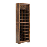 English Elm Stylish Design 30 Shoe Cubby Console, Contemporary Shoe Cabinet With Multiple Storage Capacity, Free Standing Tall Cabinet With Versatile Use For Hallway, Bedroom, Rustic Brown