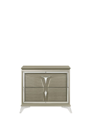 English Elm Modern King 5Pc Bedroom Set With Led Headboard, Stylish Wood Design & Ample Storage Solutions B009S01028