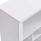 English Elm Stylish Design 30 Shoe Cubby Console, Contemporary Shoe Cabinet With Multiple Storage Capacity, Free Standing Tall Cabinet With Versatile Use For Hallway, Bedroom, White