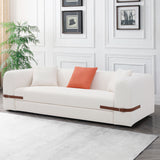 English Elm Modern Sofa Couch Ergonomics Design Sofa For Living Room Bedroom, Apartment, 3 Seat Sofa,Beige