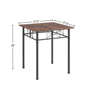 English Elm 3-piece Mid-century Dining Set with Steel Legs for Compact Kitchen Spaces W2167130688