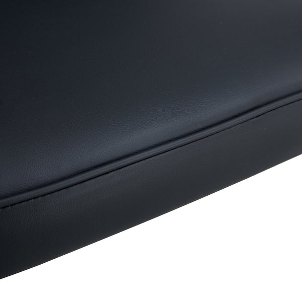 English Elm Modern PU Leather Dining Chairs Set of 4 with Curved Padded Seats, Black Metal Legs, Easy Assembly W1151118952