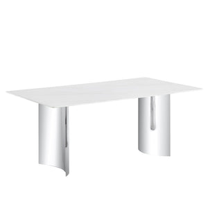 English Elm Only Polished Stainless Steel Curved Table Leg Sturdy Modern Furniture Support W1151119534